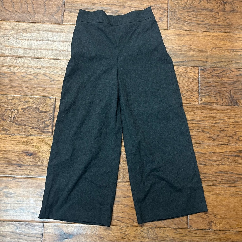 Zara women’s business office Charcoal Wide-Leg Pants trouser